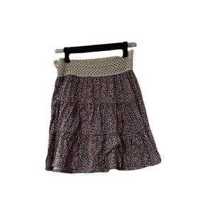 Skirt Bella D Tiered Floral Feminine Pink And Purple Women’s Small. CottageCore.